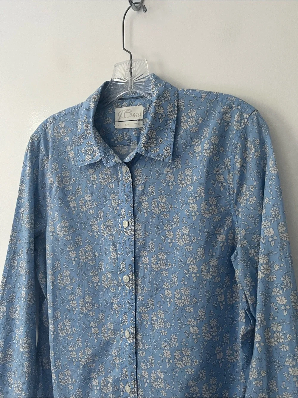 J Crew Liberty Of London Slim Fit Blue Floral Button Up Shirt 8